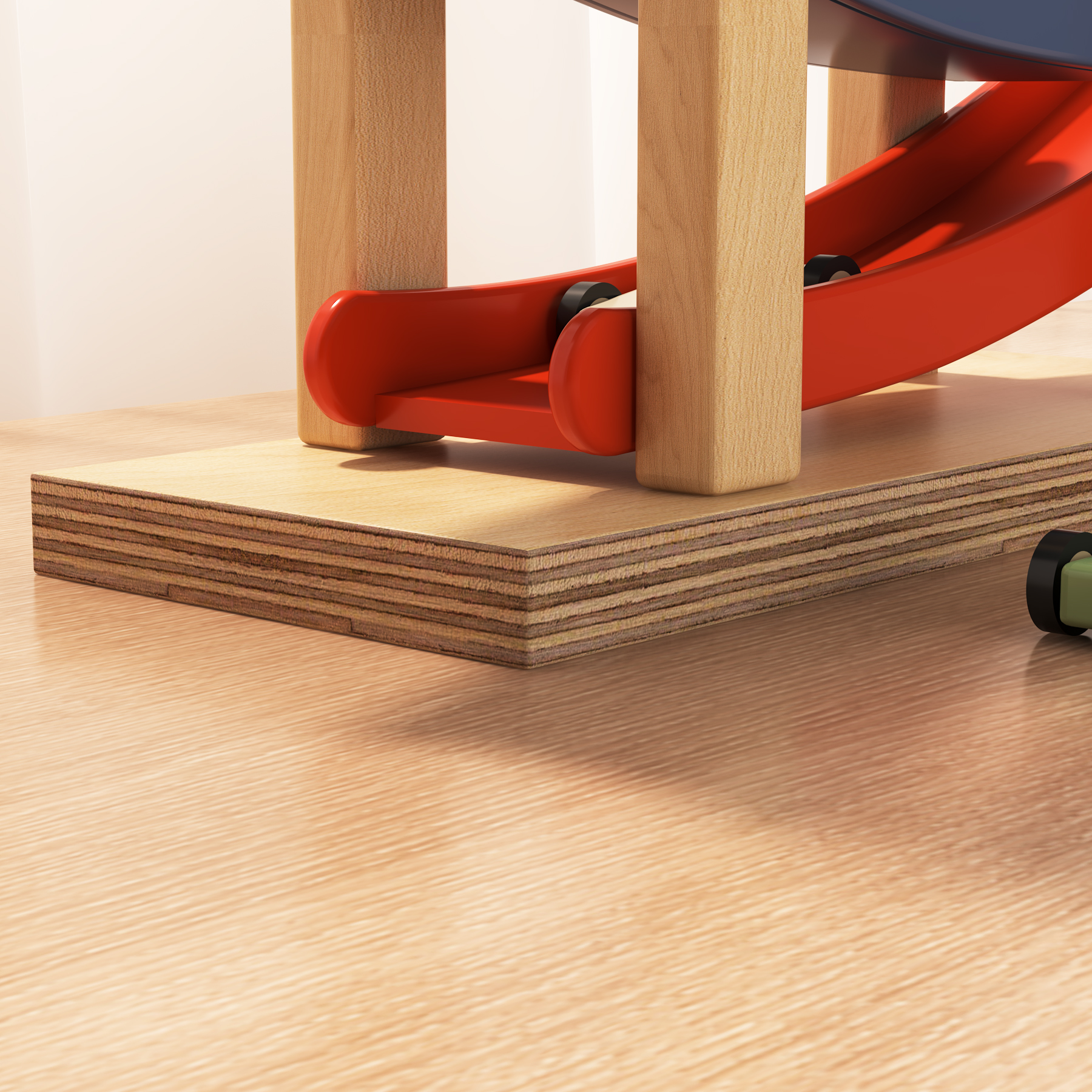 Wooden Car Ramp Toy | 4-Tier Race Track with 6 Mini Cars for Toddlers