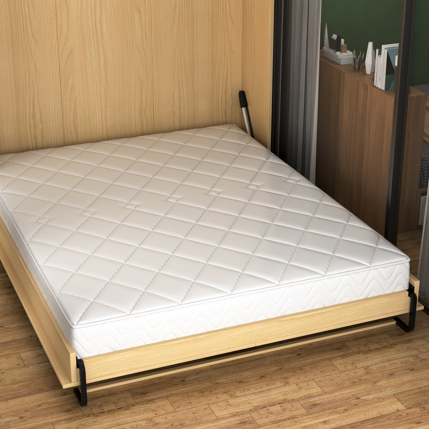 Queen Size Murphy Bed | Wooden Wall Bed with Space-Saving Design