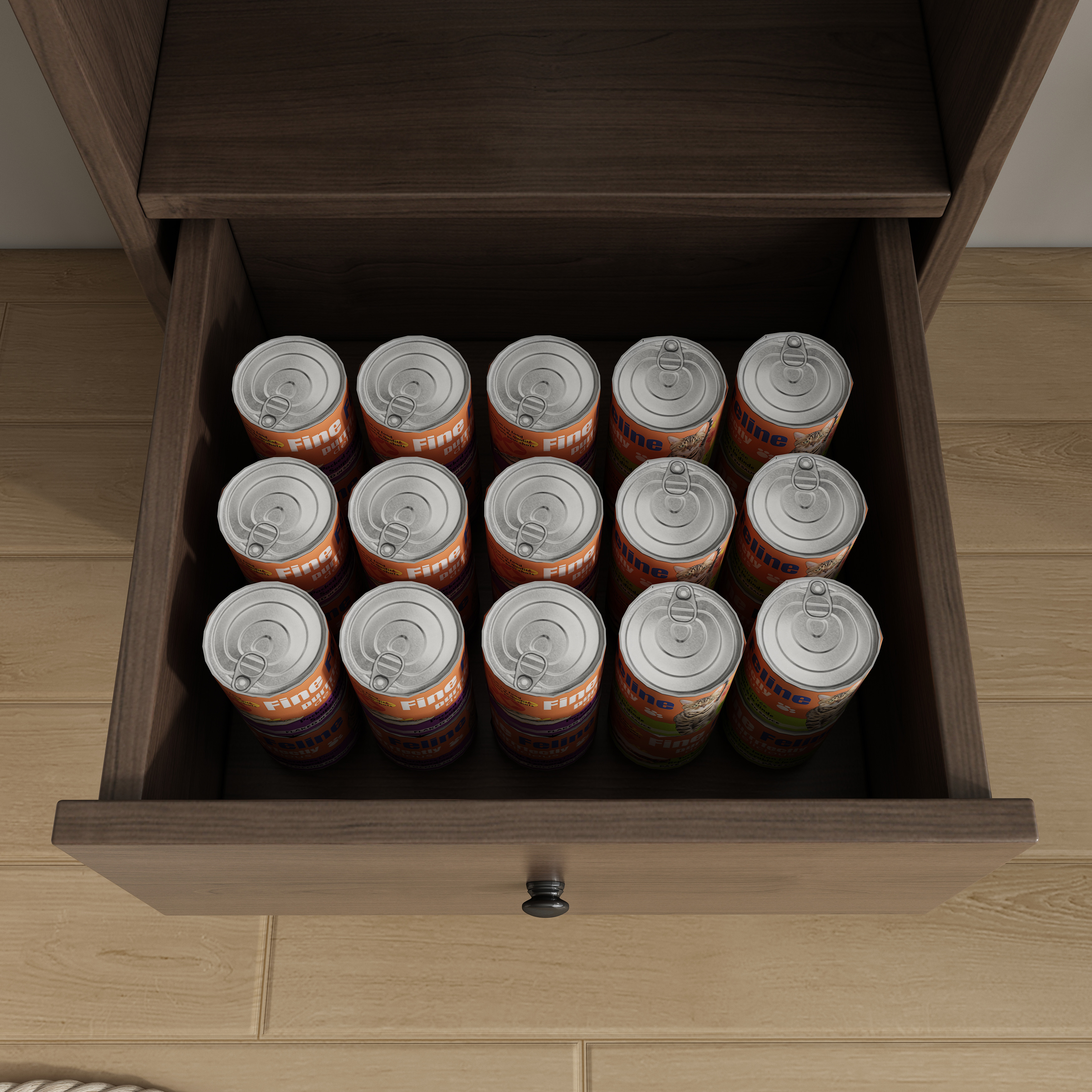 2-Tier Cat Side Table with Drawer | Wooden Cat House End Table with Cat Head Cutout