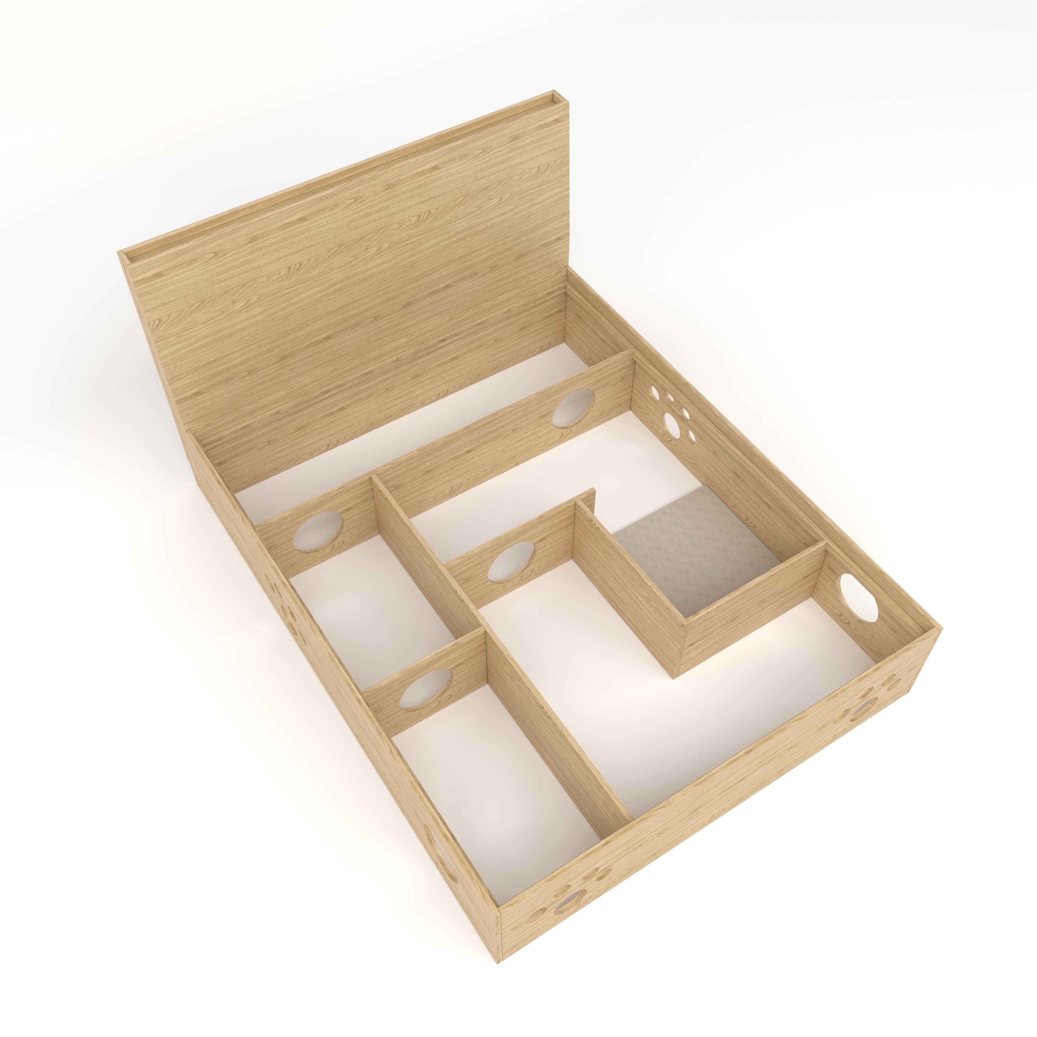 Cat Paw Cutout Wooden Bed Frame | Cat-Friendly Platform Bed with Under-Bed Cat Nooks