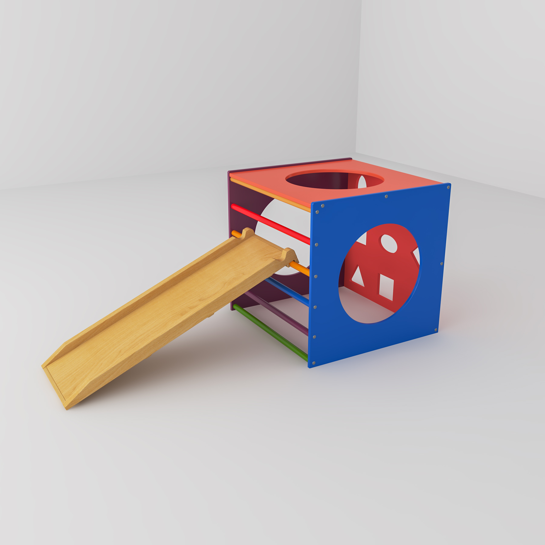 Wooden Toddler Climber Set | Indoor Montessori Play Gym with Slide & Tunnel