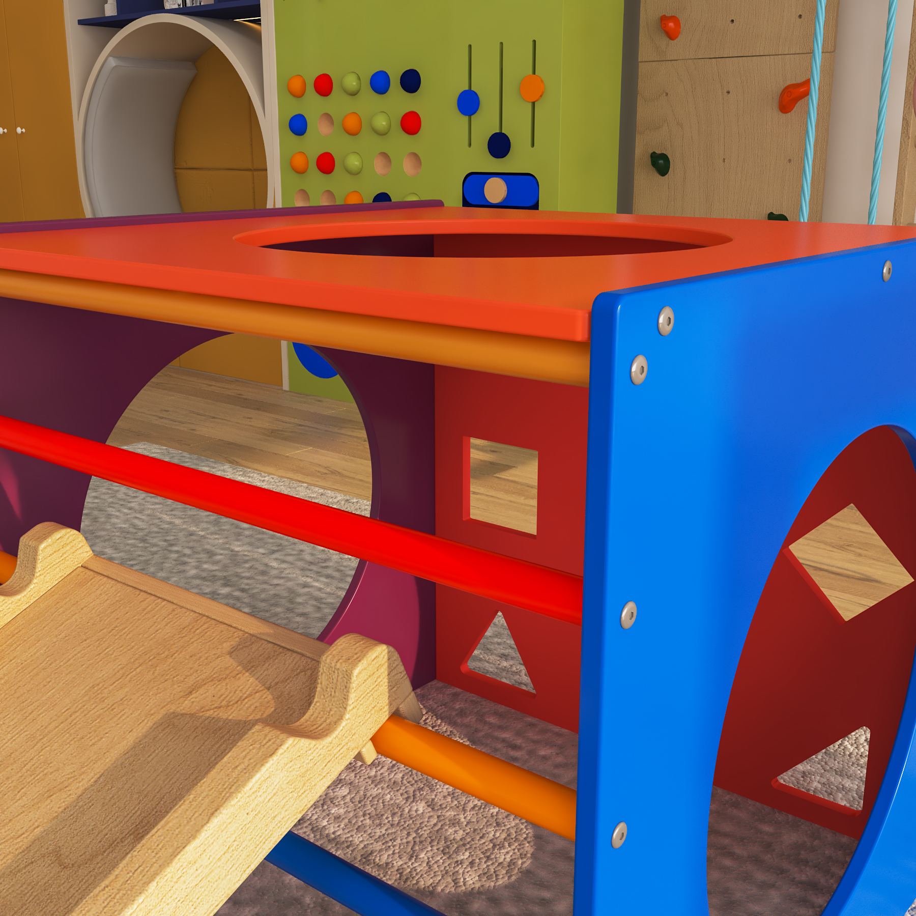 Wooden Toddler Climber Set | Indoor Montessori Play Gym with Slide & Tunnel