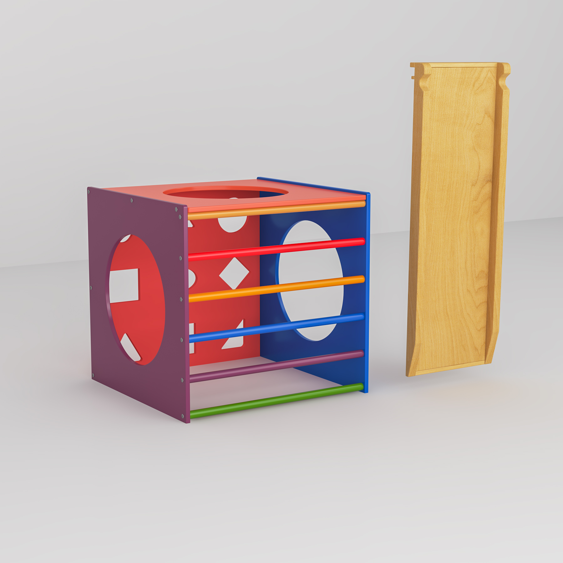 Wooden Toddler Climber Set | Indoor Montessori Play Gym with Slide & Tunnel