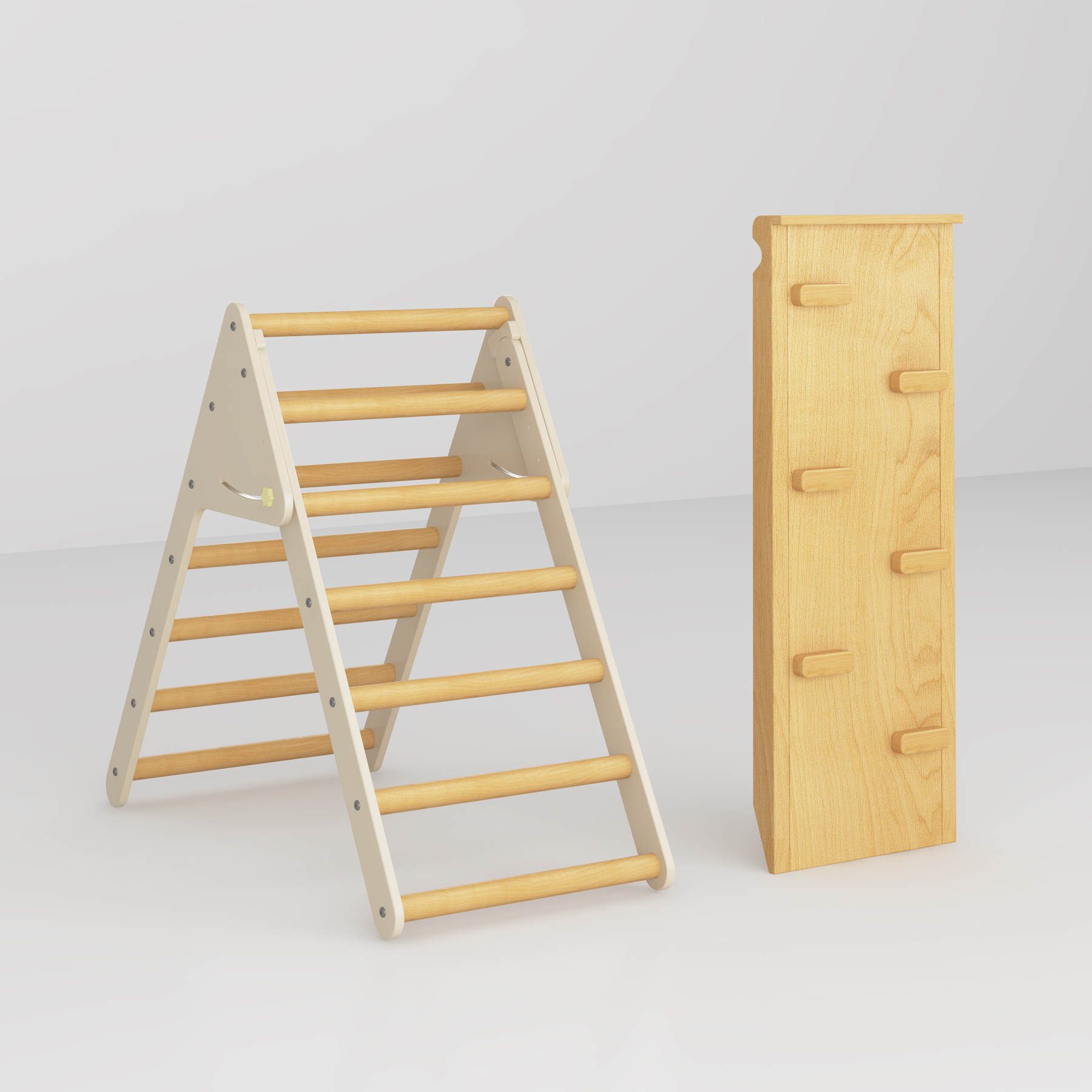 Foldable Wooden Toddler Climber | Montessori Indoor Pikler Triangle Play Gym