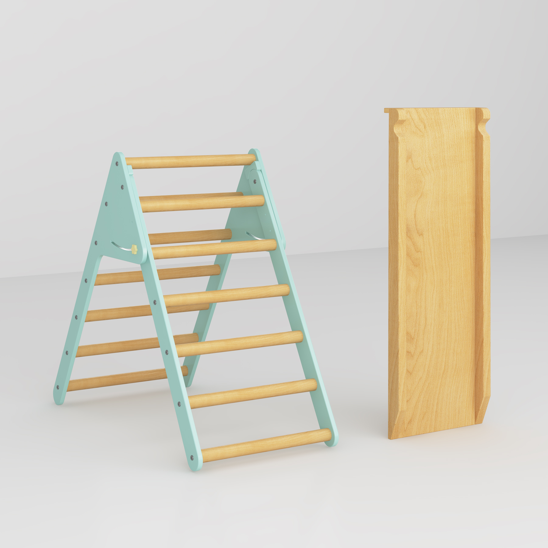 Foldable Wooden Toddler Climber | Montessori Indoor Pikler Triangle Play Gym