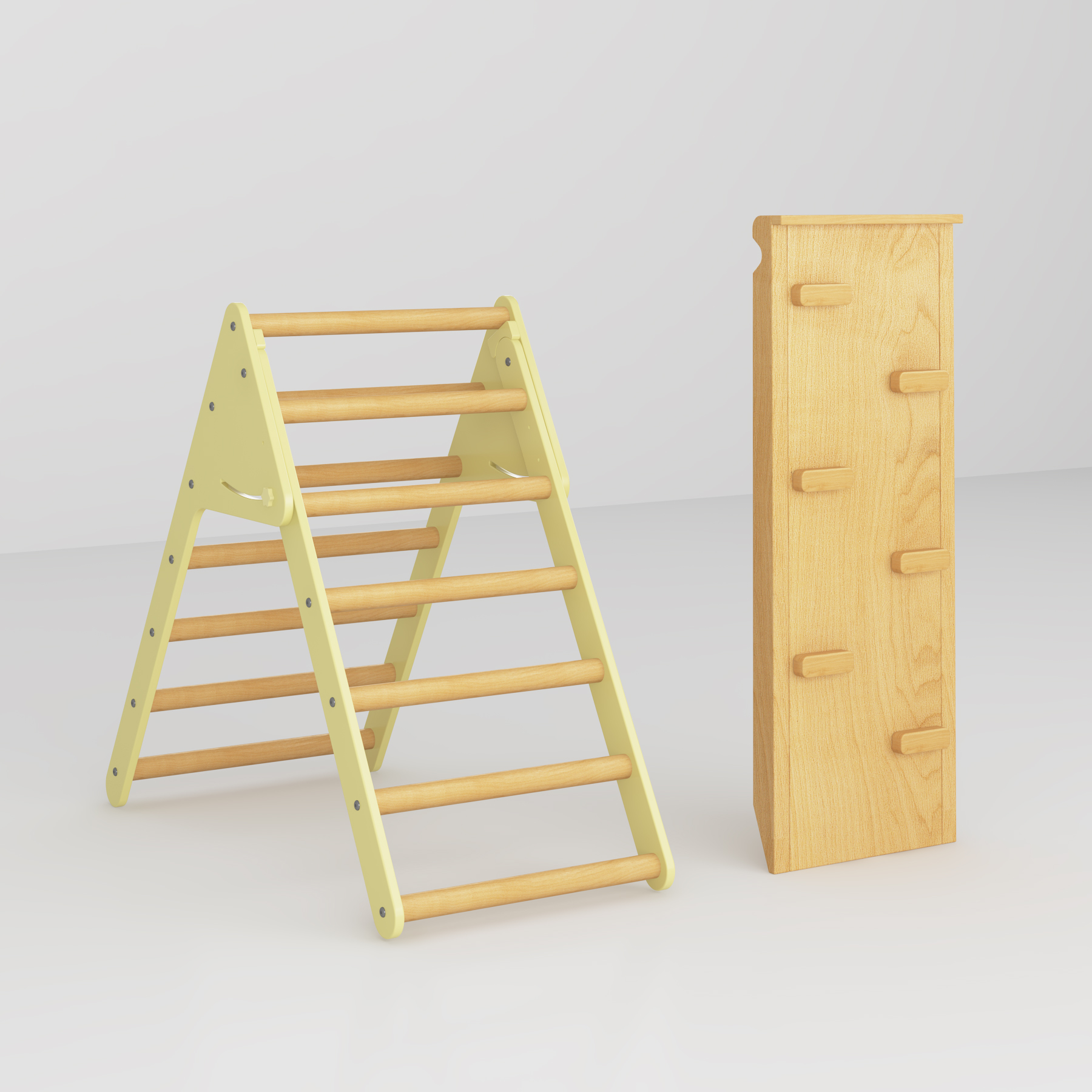 Foldable Wooden Toddler Climber | Montessori Indoor Pikler Triangle Play Gym