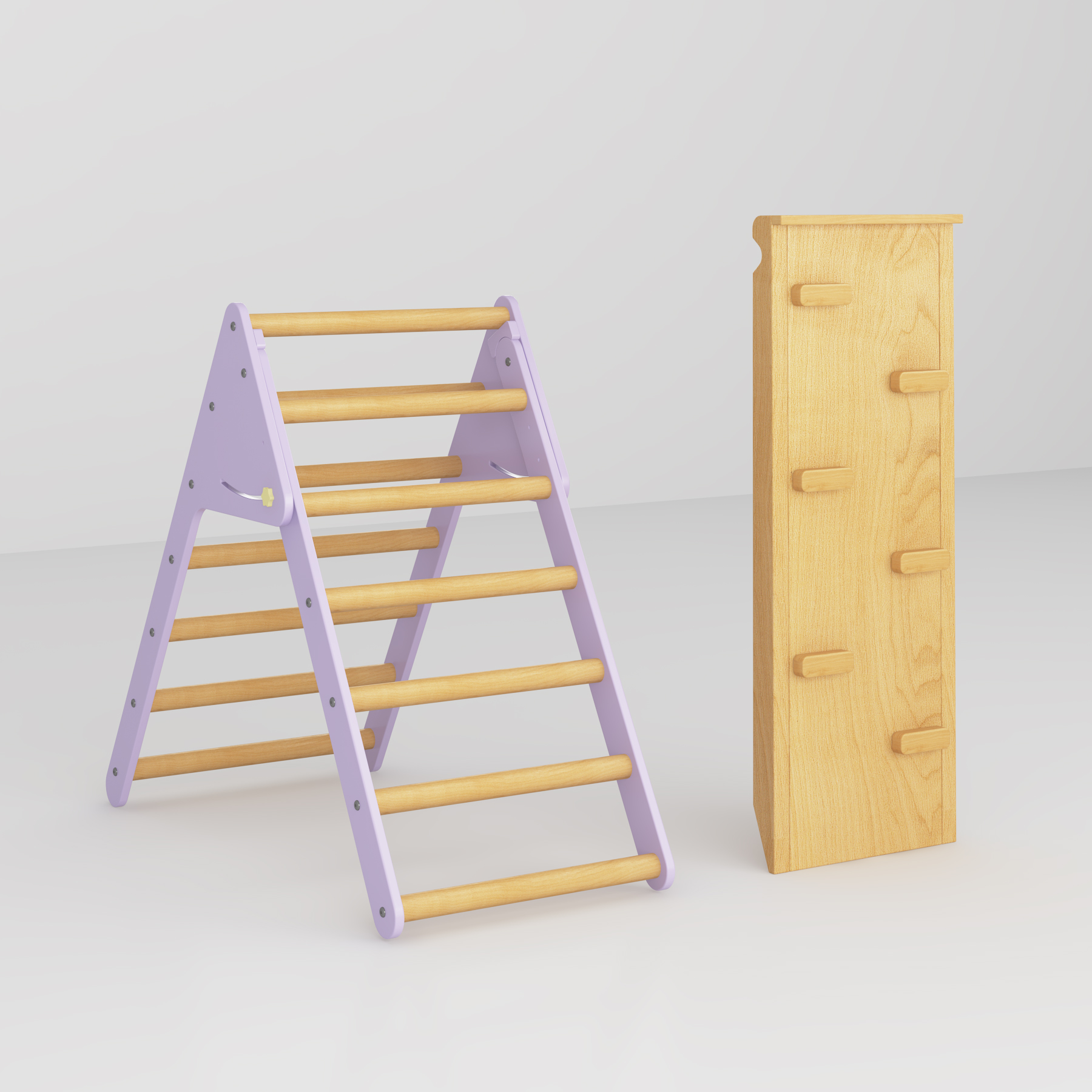 Foldable Wooden Toddler Climber | Montessori Indoor Pikler Triangle Play Gym