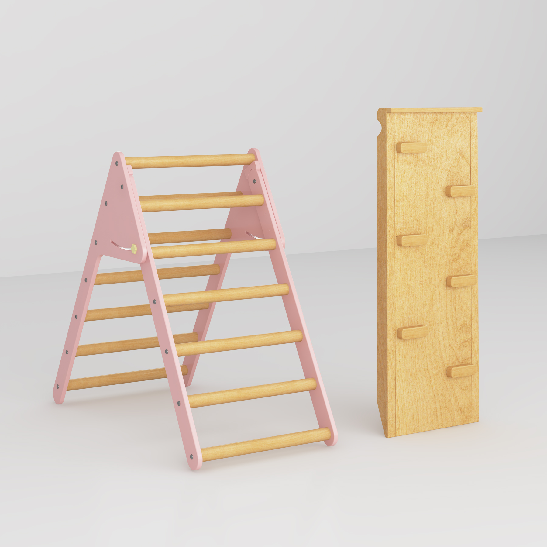 Foldable Wooden Toddler Climber | Montessori Indoor Pikler Triangle Play Gym