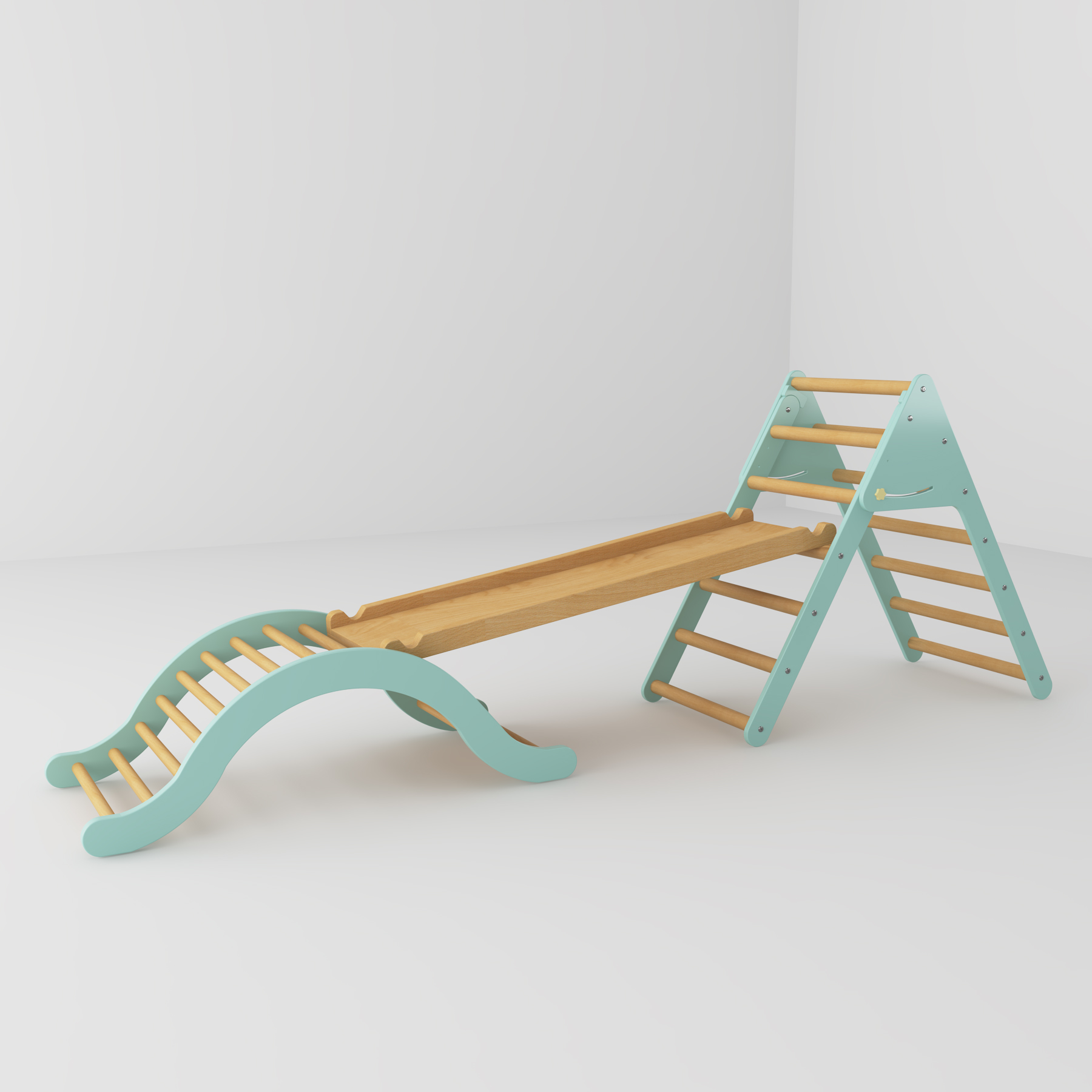 Foldable Wooden Toddler Climber | Montessori Indoor Pikler Triangle Play Gym