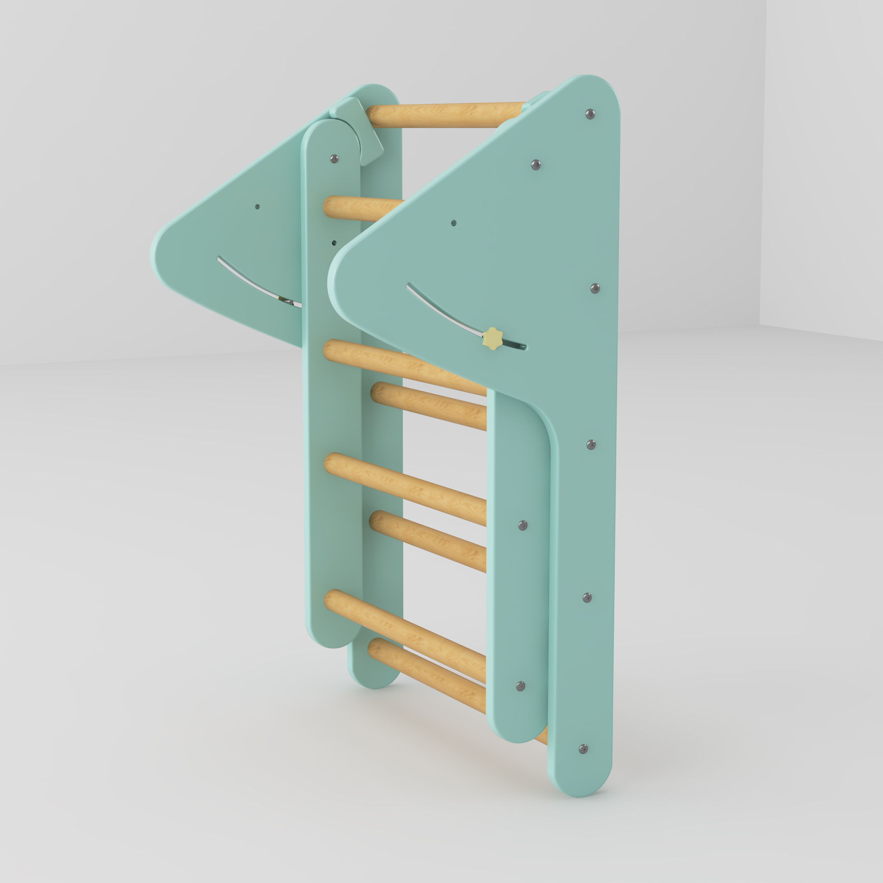 Foldable Wooden Toddler Climber | Montessori Indoor Pikler Triangle Play Gym