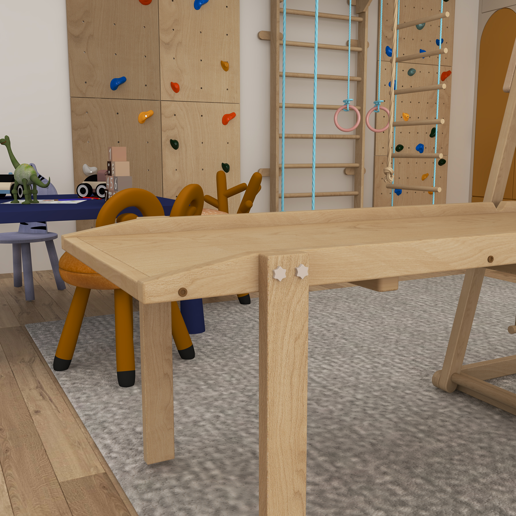 Foldable Pikler Triangle Climber | Wooden Toddler Play Gym with Slide & Climbing Net