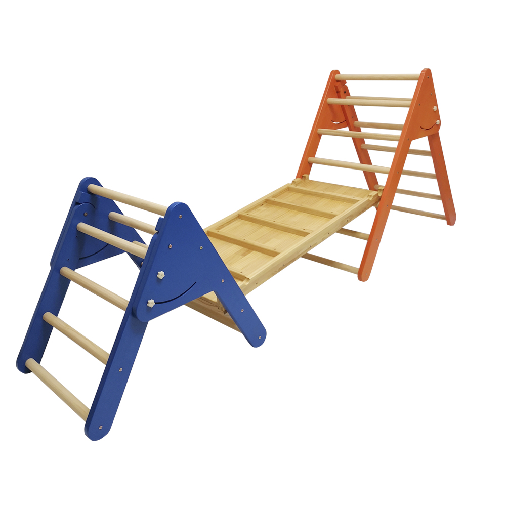 Foldable Wooden Pikler Triangle | Montessori Toddler Climbing Play Gym for Motor Development