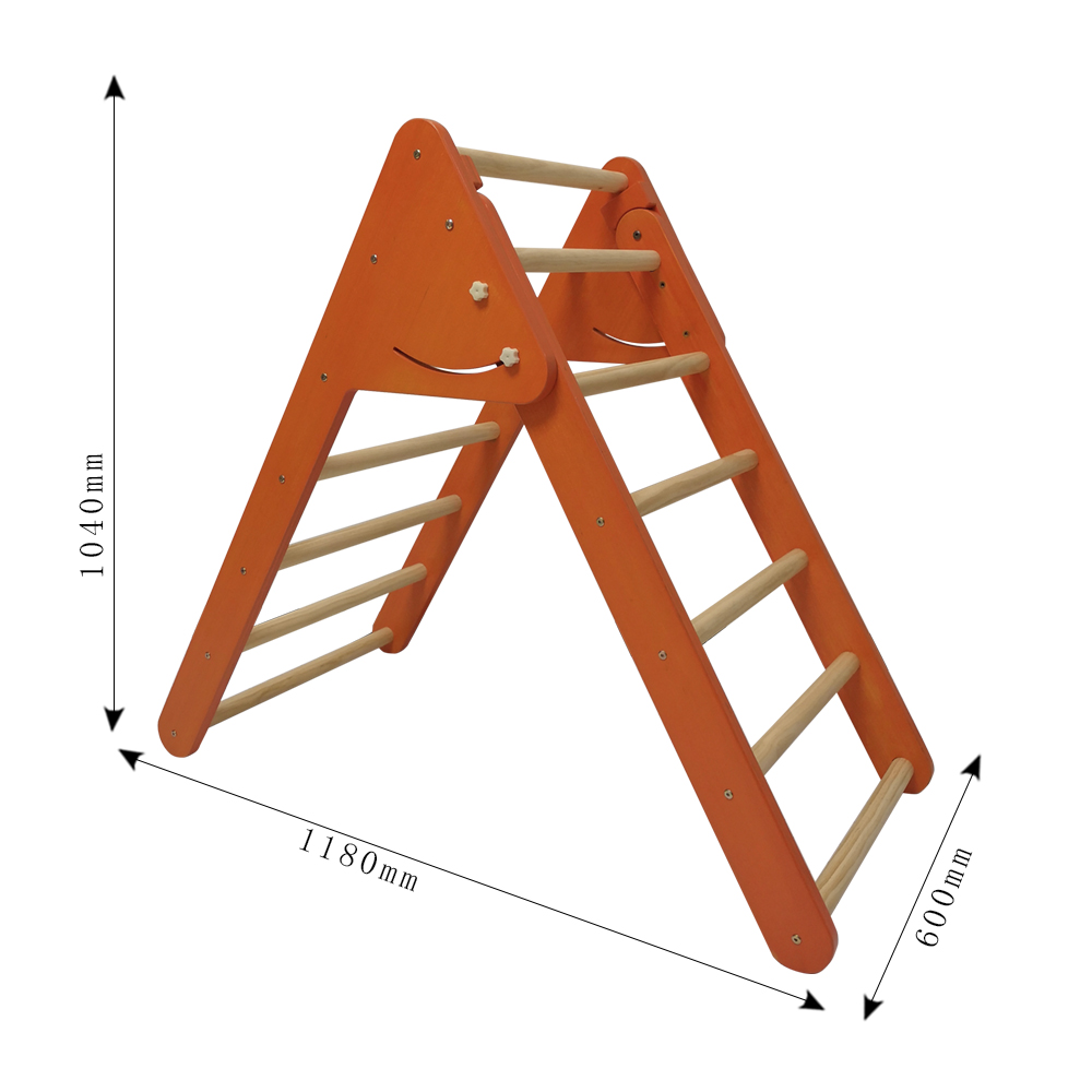 Foldable Wooden Pikler Triangle | Montessori Toddler Climbing Play Gym for Motor Development