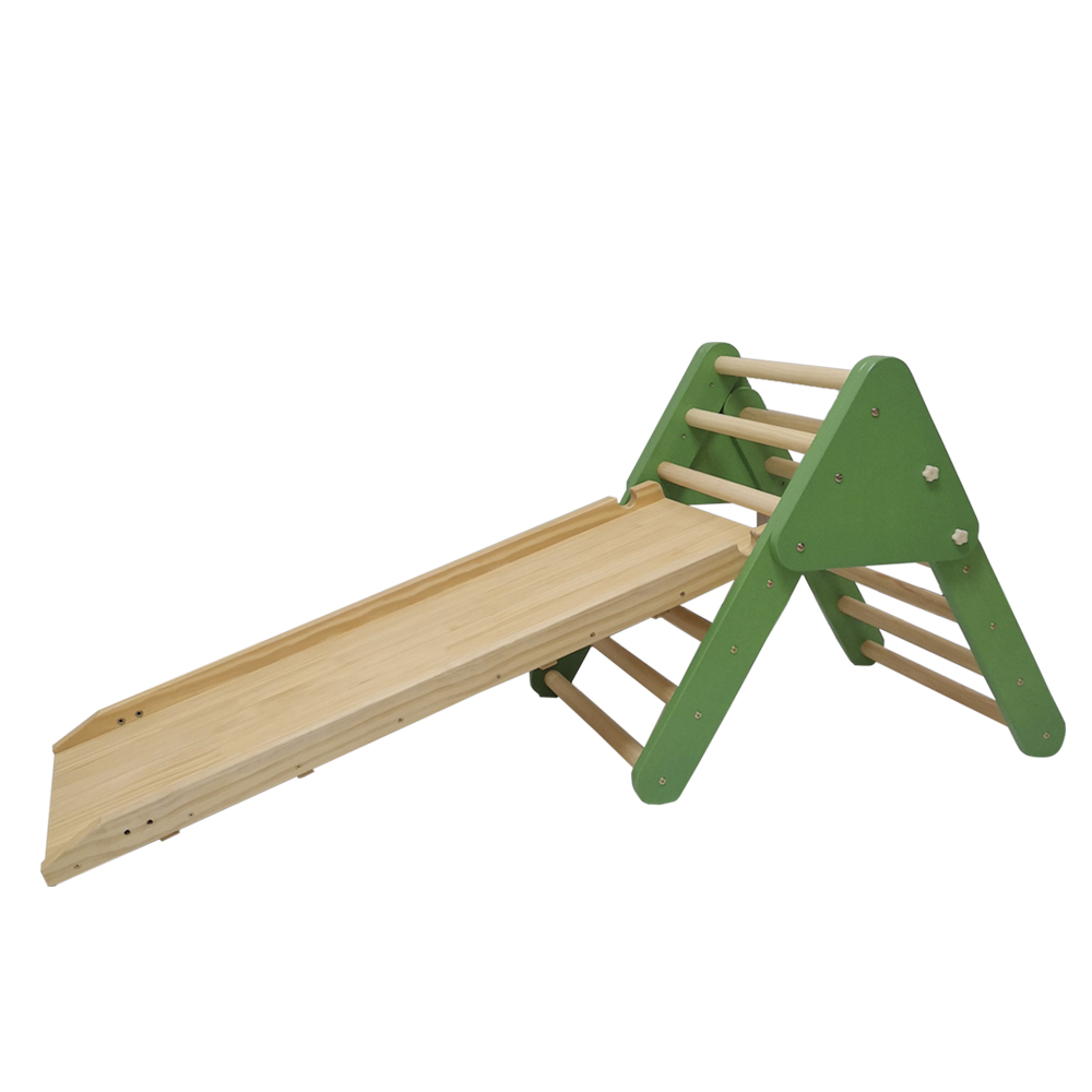 2-In-1 Pikler Triangle Slide Ramp | Montessori Toddler Climbing Play Gym for Motor Skills