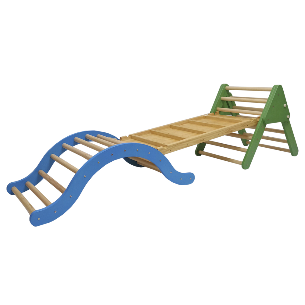 2-In-1 Pikler Triangle Slide Ramp | Montessori Toddler Climbing Play Gym for Motor Skills