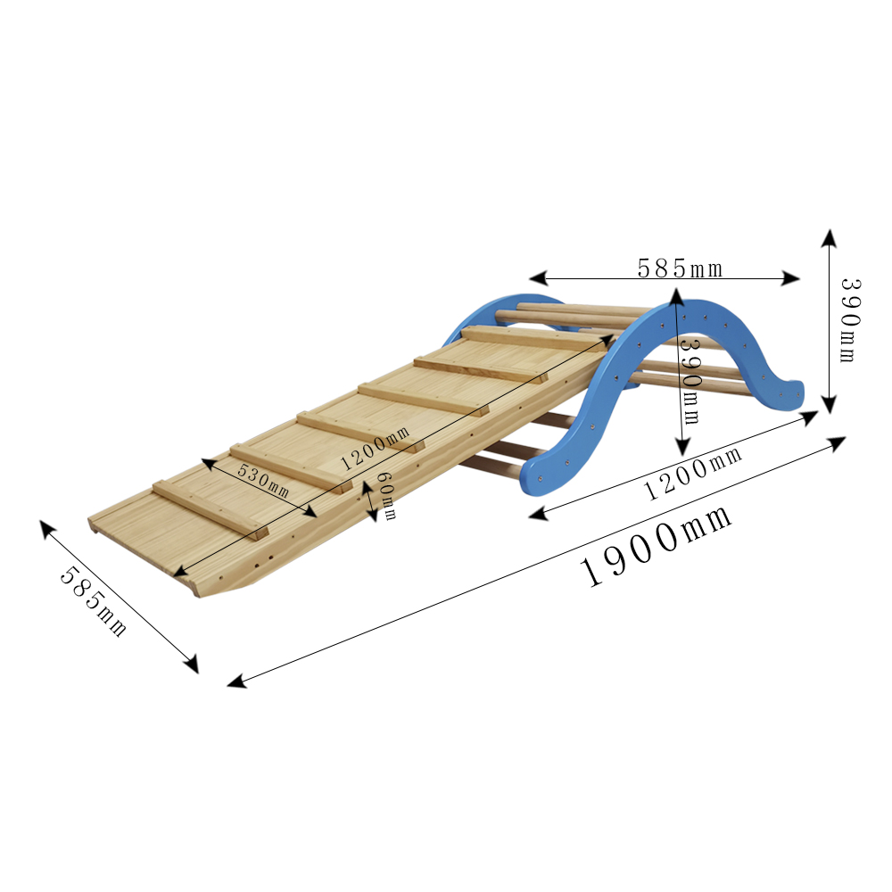 Wooden Arch Climbing Ladder Ramp | Montessori Toddler Indoor Gross Motor Play Gym