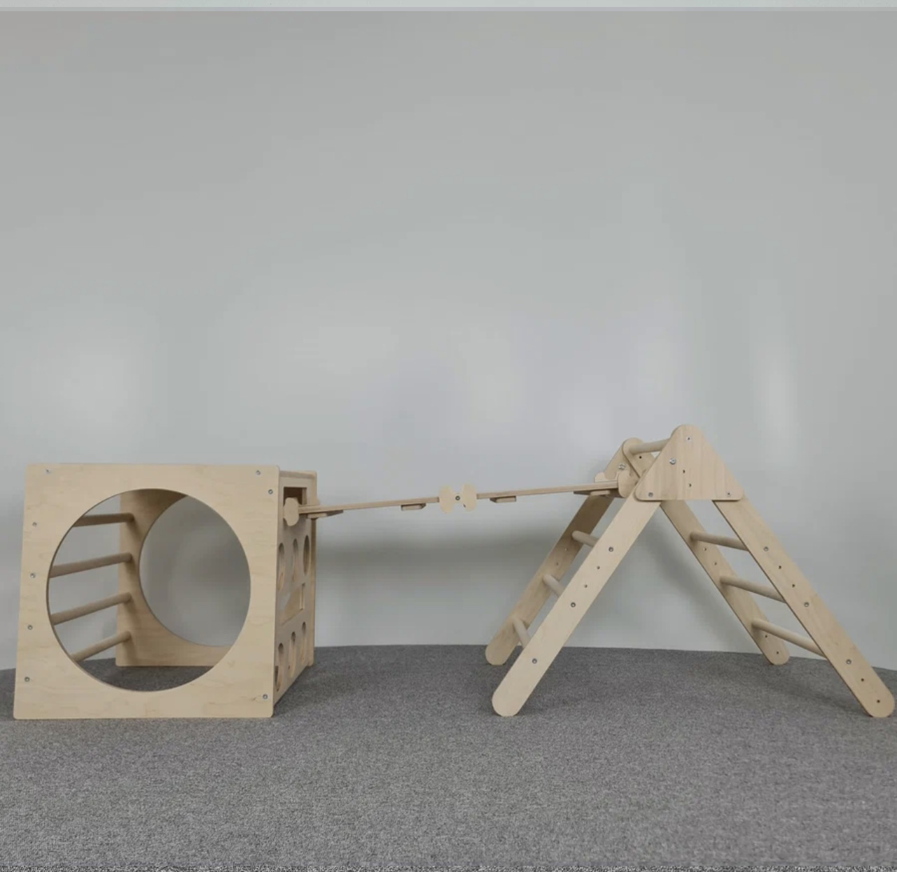 Wooden Pikler Triangle Climbing Set | Montessori Toddler Indoor Crawl & Balance Play Gym