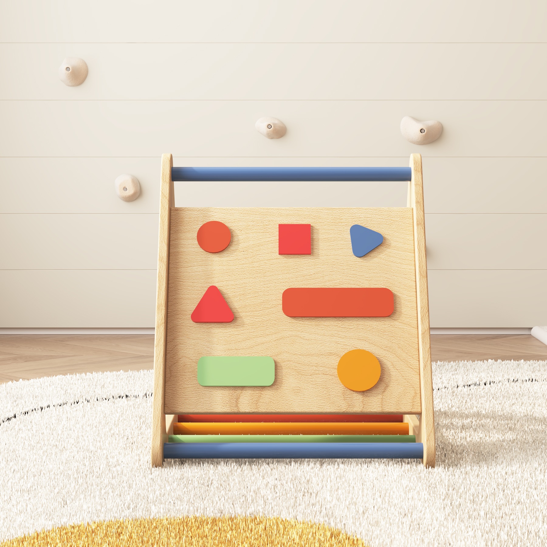 Montessori Shape Matching Pikler Triangle | Toddler Climbing & Cognitive Learning Play Gym