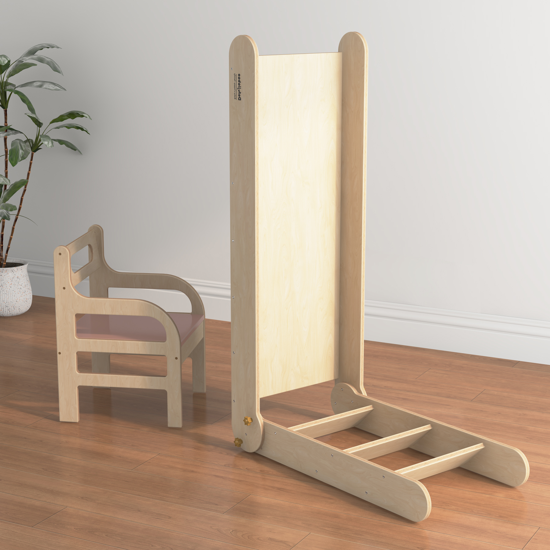 Wooden Pikler Climb Slide Ramp | Montessori Toddler Indoor Gross Motor Activity Play Gym