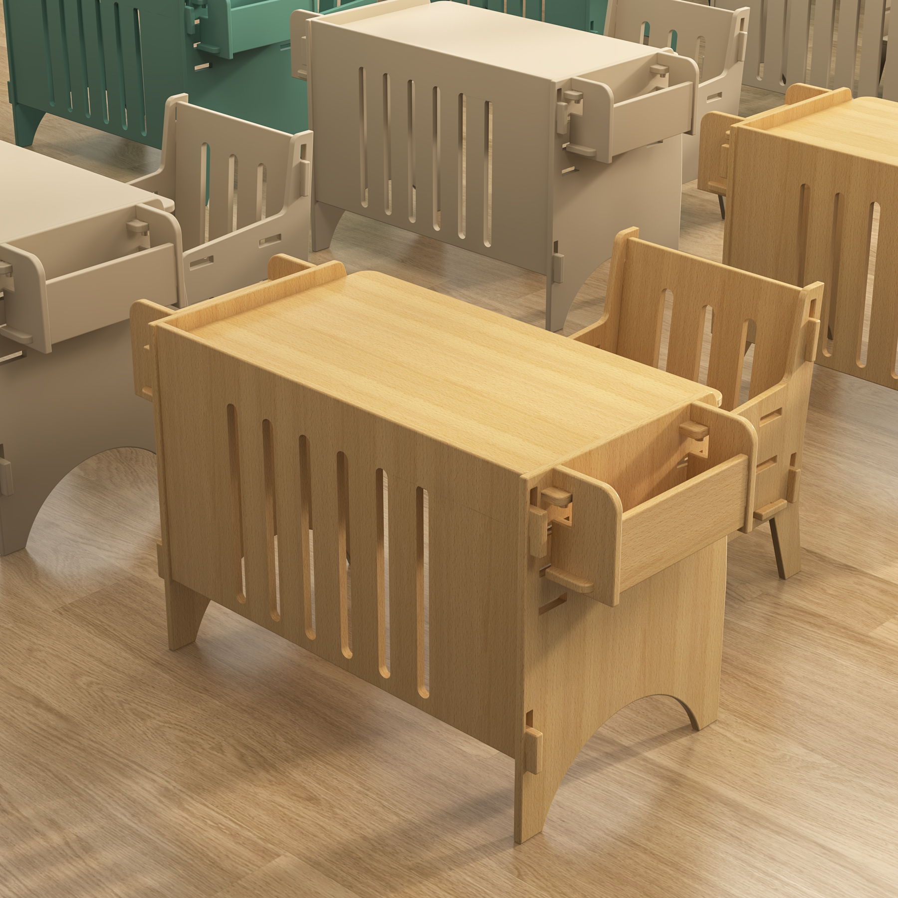 Adjustable Kids Table and Chair Set with Storage | Wooden Toddler Activity Desk for Playroom