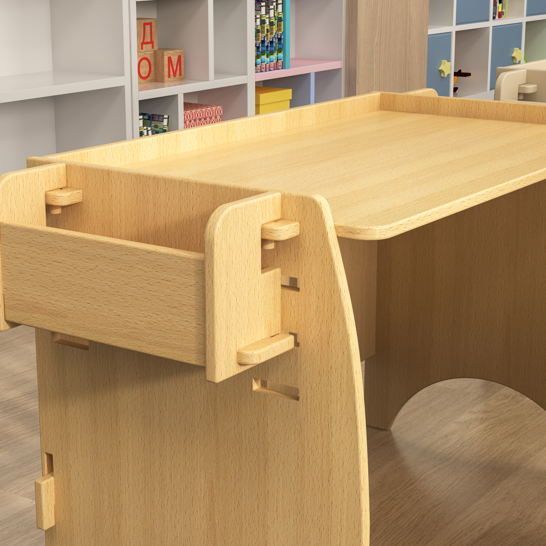 Adjustable Kids Table and Chair Set with Storage | Wooden Toddler Activity Desk for Playroom