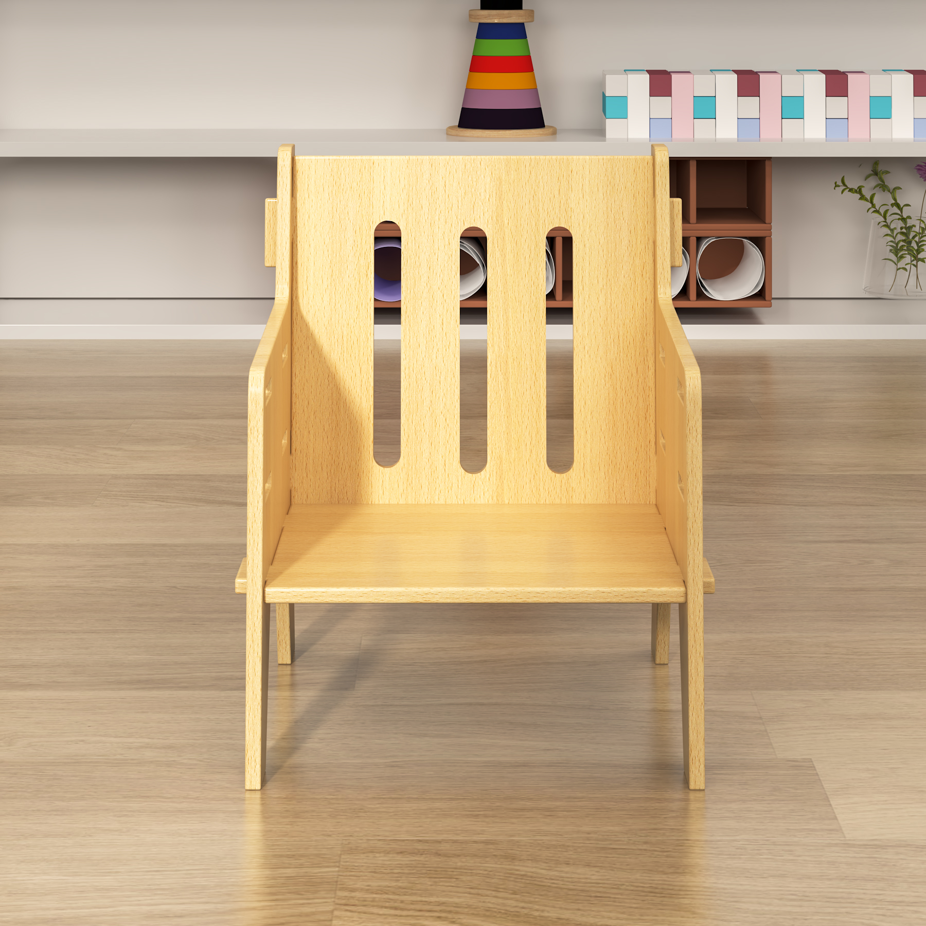 Adjustable Kids Table and Chair Set with Storage | Wooden Toddler Activity Desk for Playroom