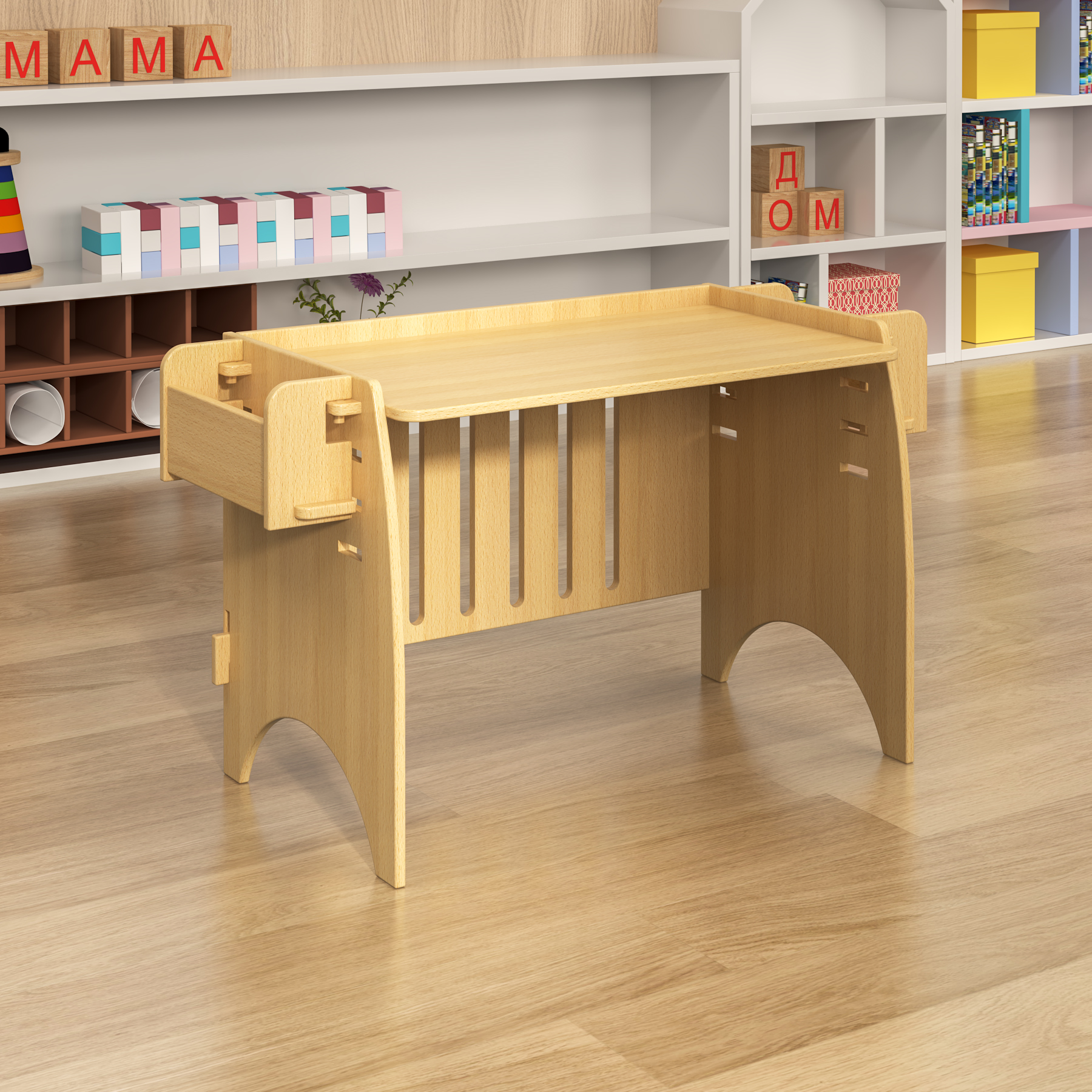 Adjustable Kids Table and Chair Set with Storage | Wooden Toddler Activity Desk for Playroom