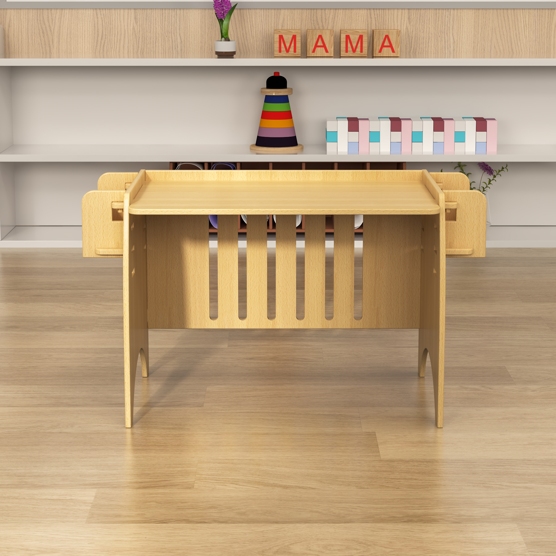 Adjustable Kids Table and Chair Set with Storage | Wooden Toddler Activity Desk for Playroom