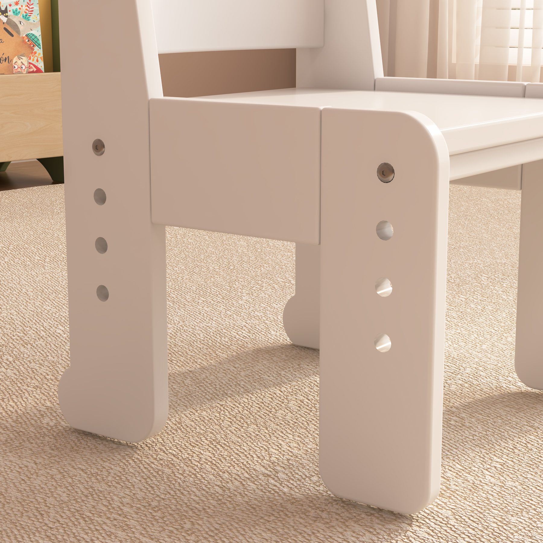 Adjustable Kids Table & 4 Chairs Set with Storage | Toddler Activity Desk for Playroom