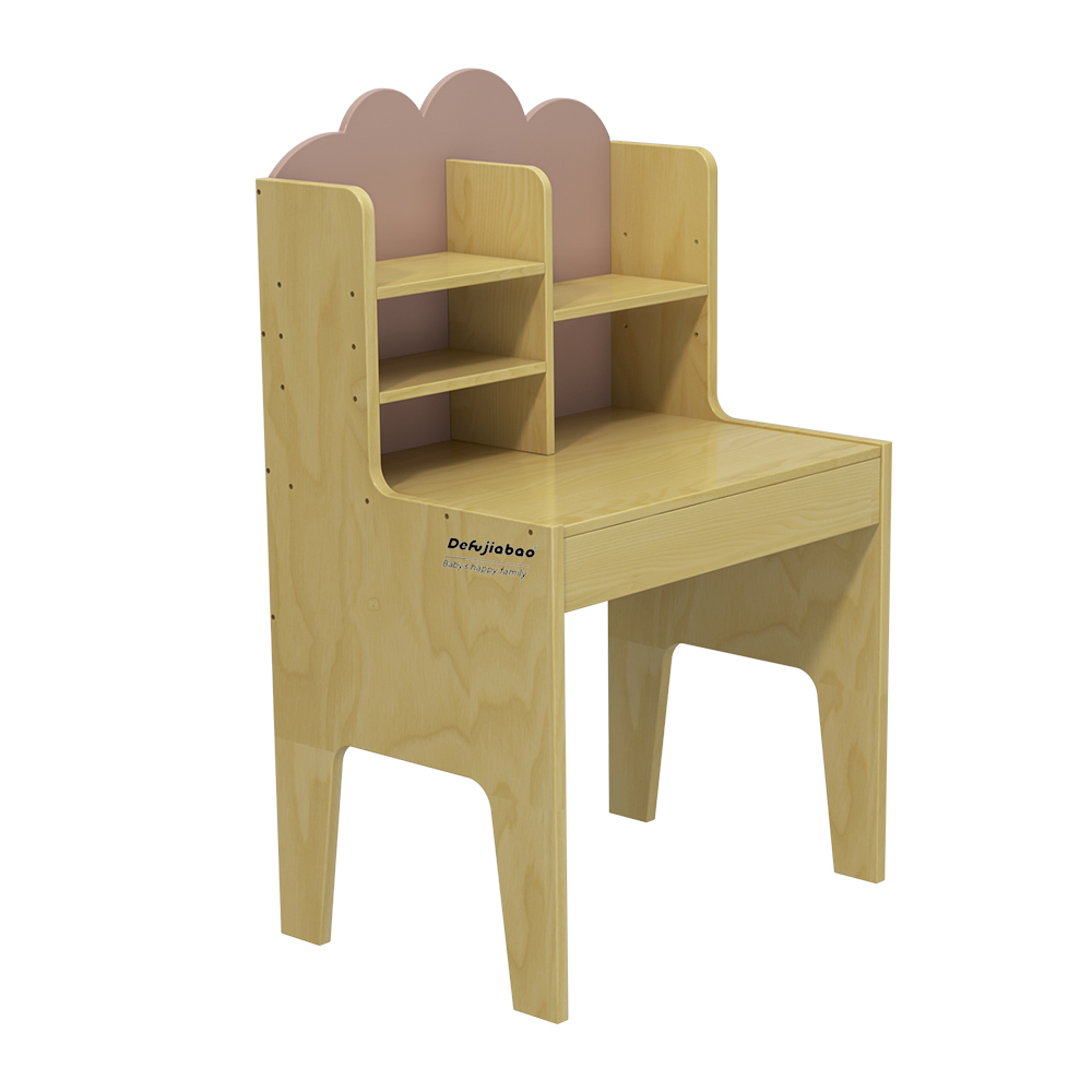 Adjustable Kids Desk and Chair Set with Storage Shelves | Wooden Toddler Study Table