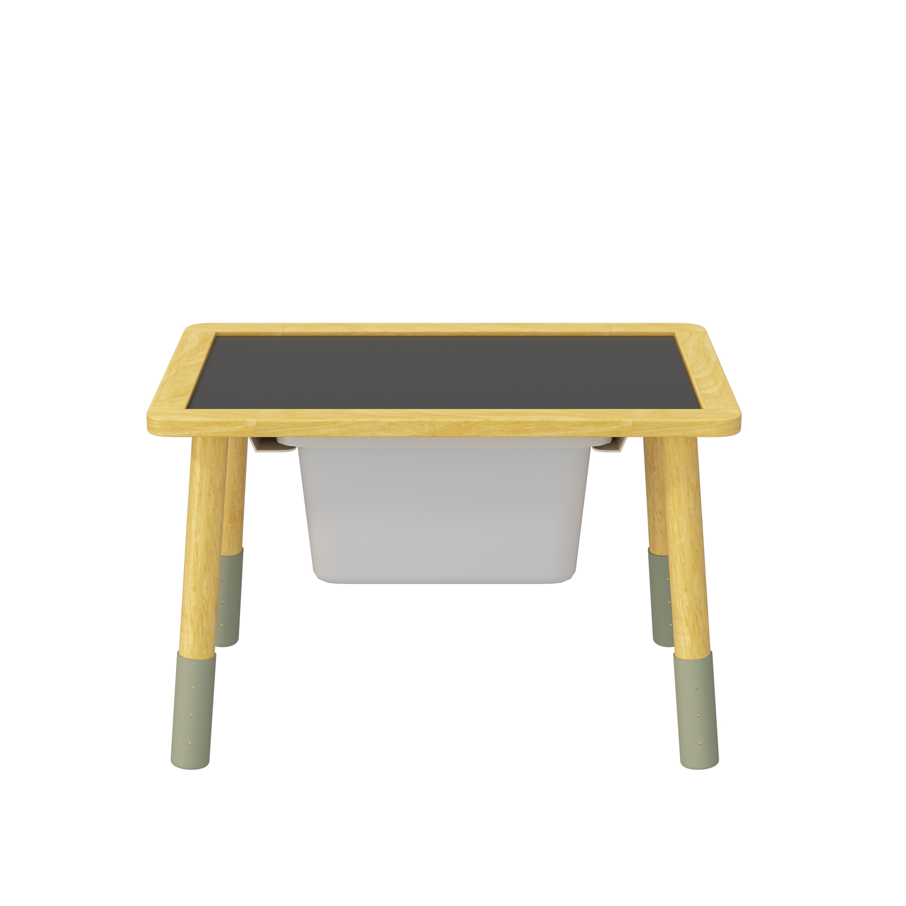 Adjustable Height Kids Table with Storage Bin | Wooden Toddler Activity Desk for Playroom