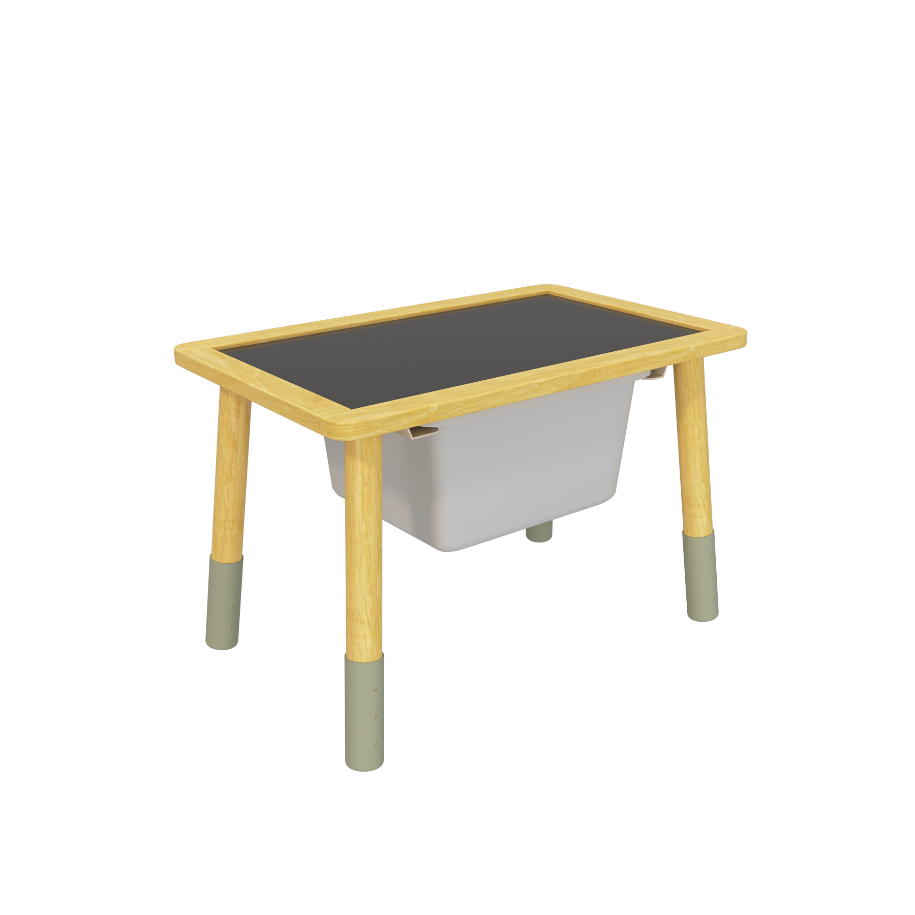 Adjustable Height Kids Table with Storage Bin | Wooden Toddler Activity Desk for Playroom