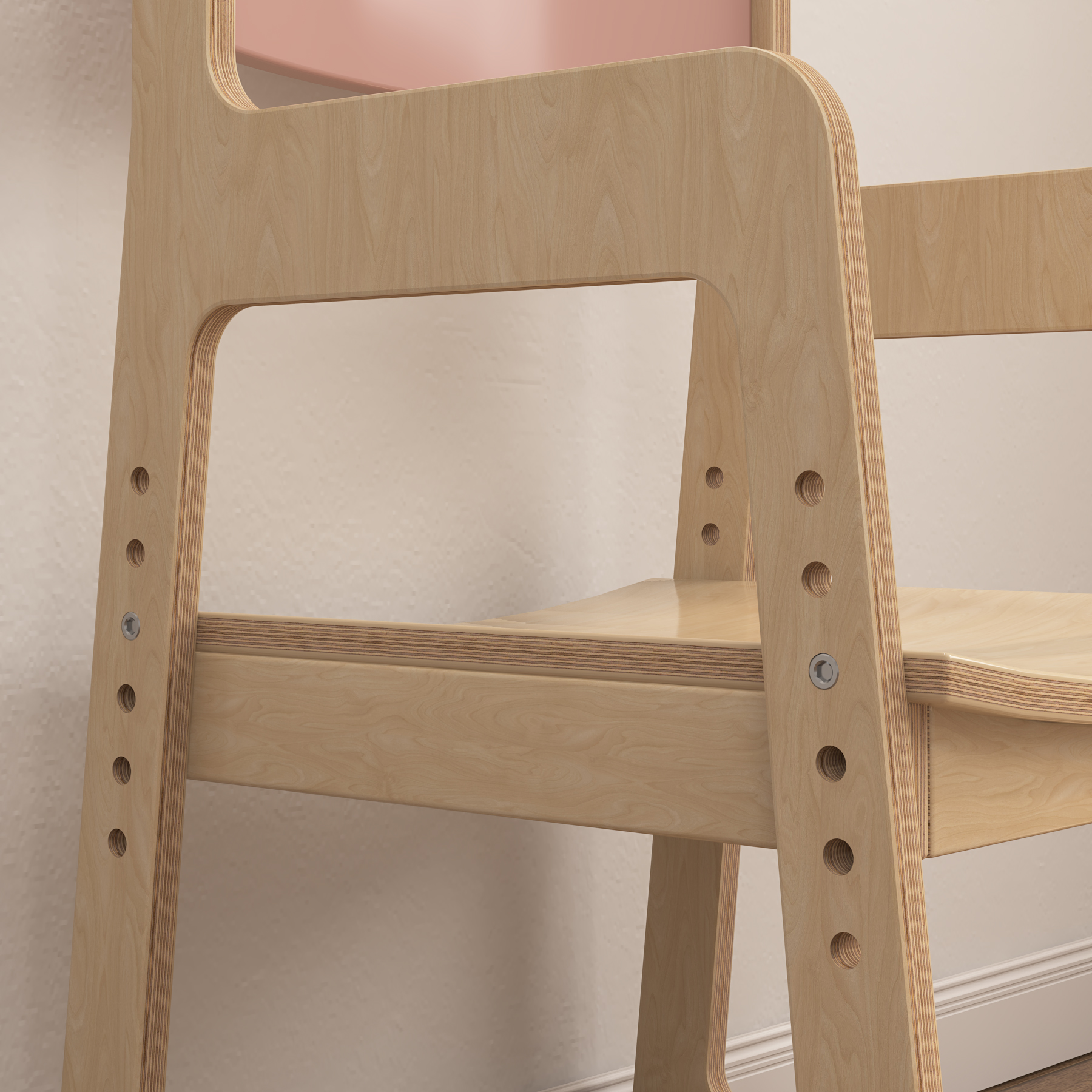 Adjustable Kids Desk & Chair Set with Bookshelf | Wooden Toddler Study Desk with Cloud Back