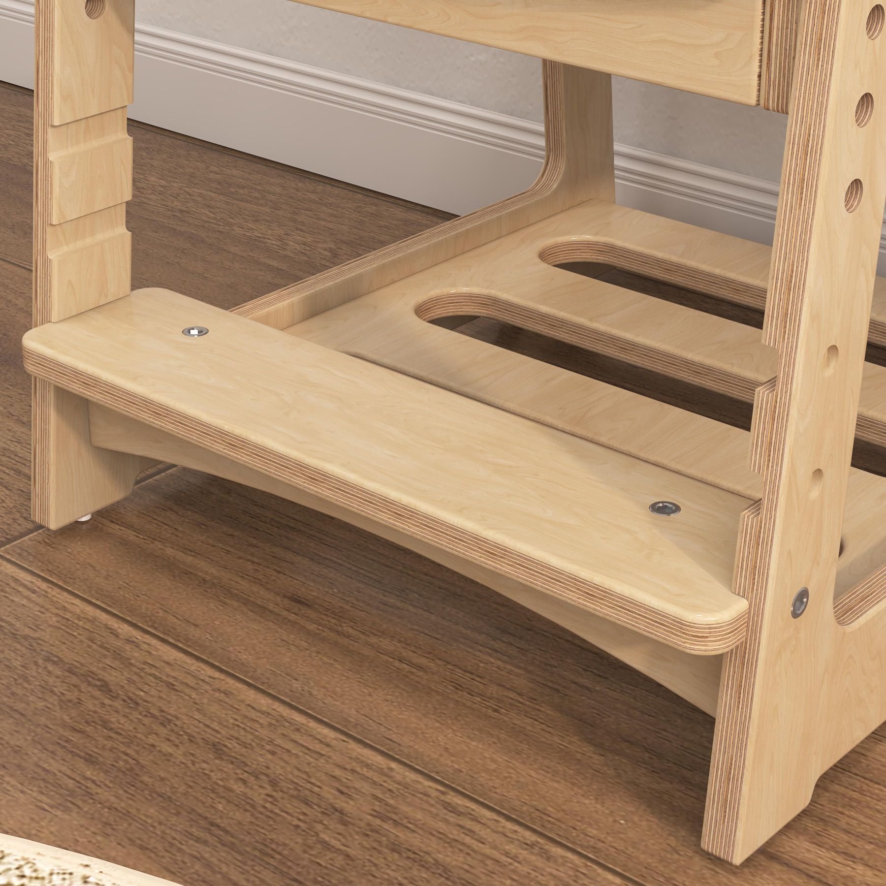 Adjustable Kids Desk & Chair Set with Bookshelf | Wooden Toddler Study Desk with Cloud Back