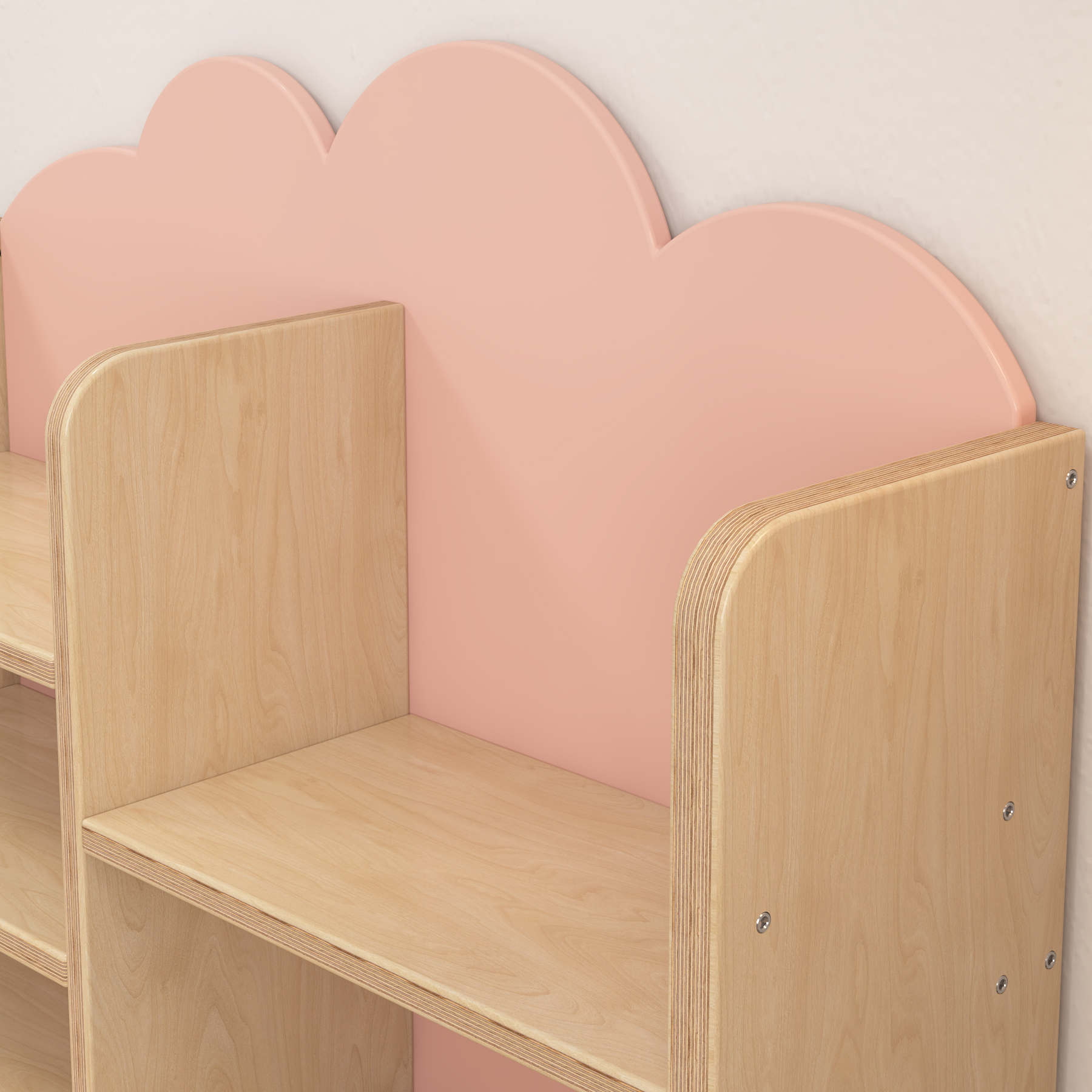Adjustable Kids Desk & Chair Set with Bookshelf | Wooden Toddler Study Desk with Cloud Back