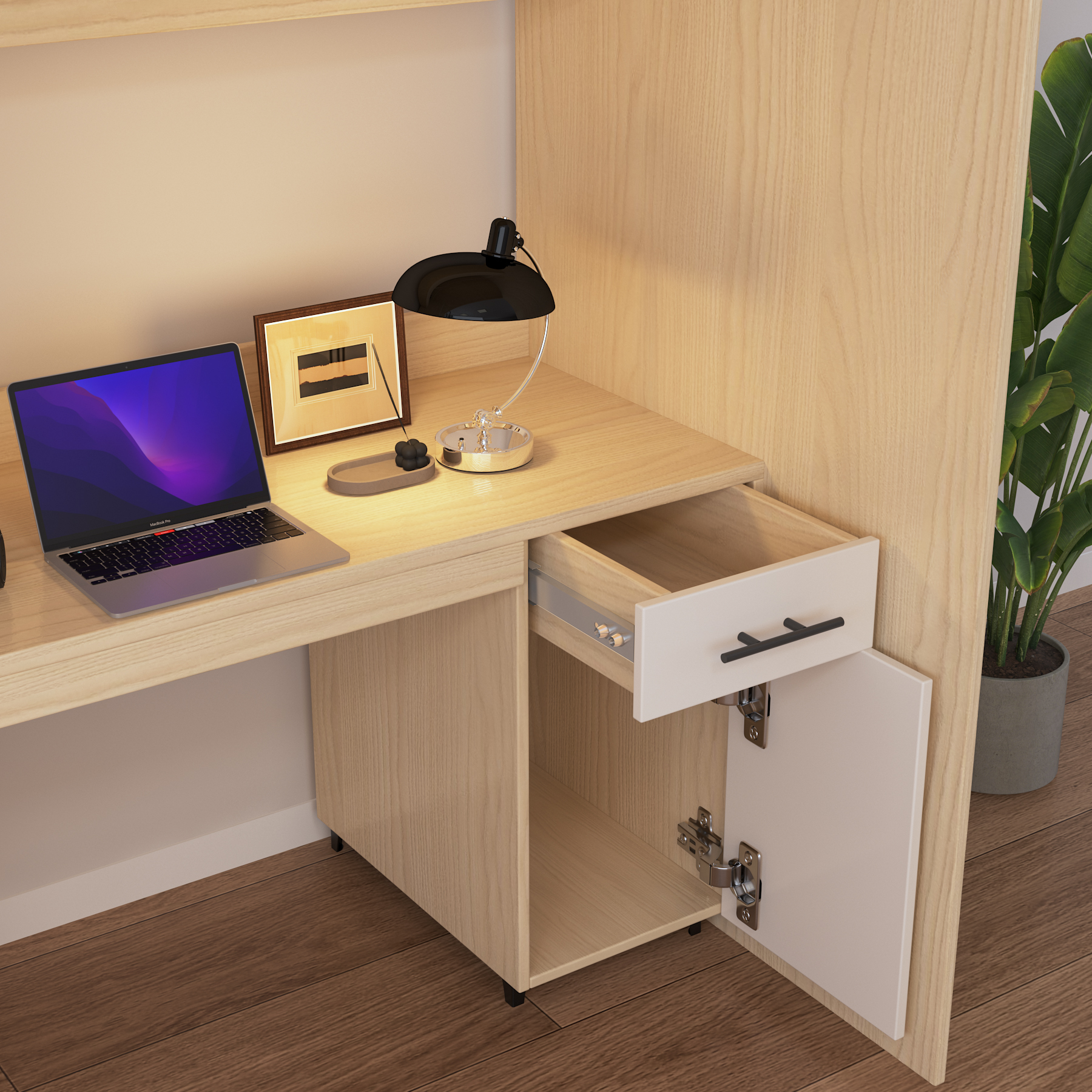 Double Loft Bed with Desks & Wardrobes | All-In-One Dorm Bed for Two Students