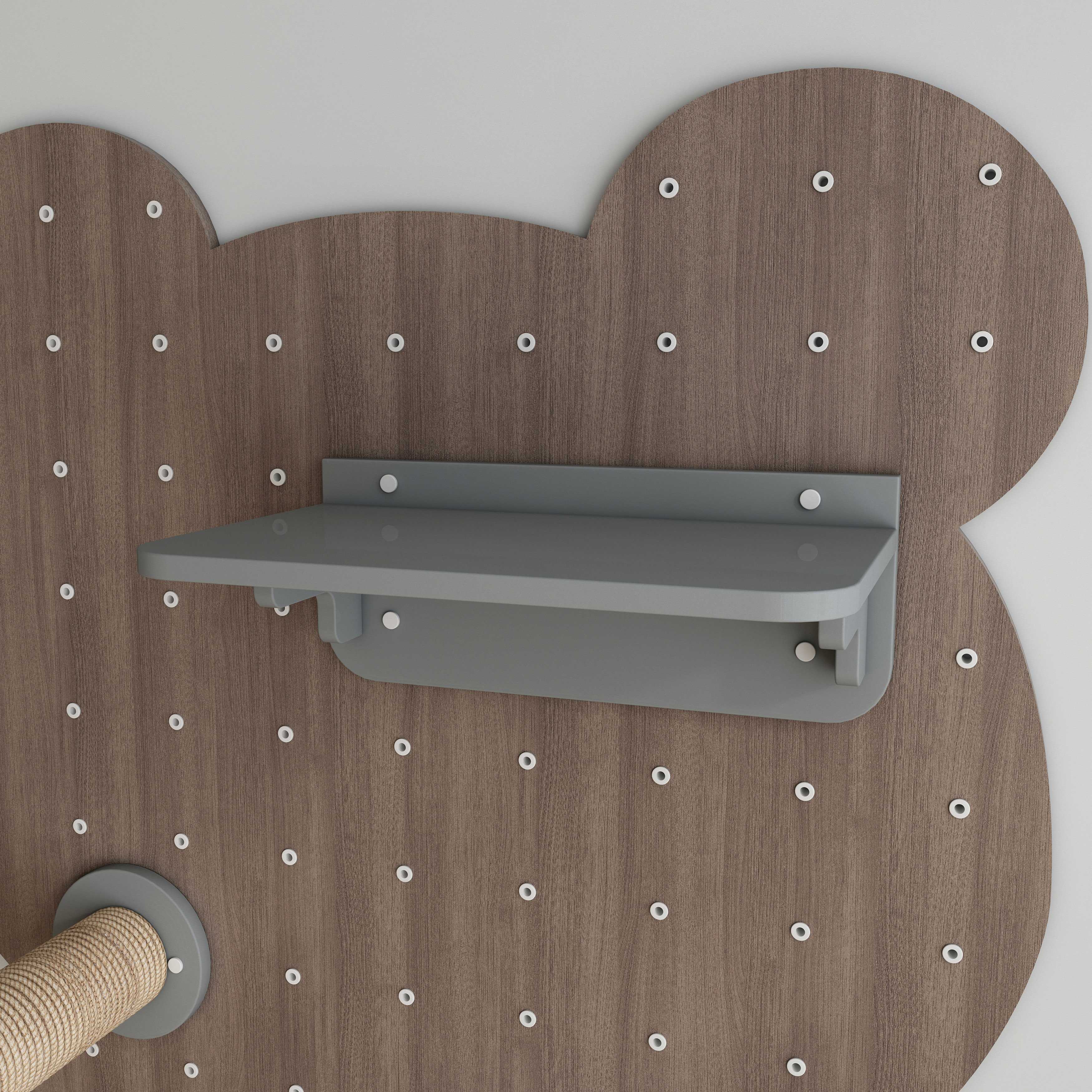 Bear-Shaped Modular Cat Wall Shelf | Customizable Cat Climbing Wall with Bridge