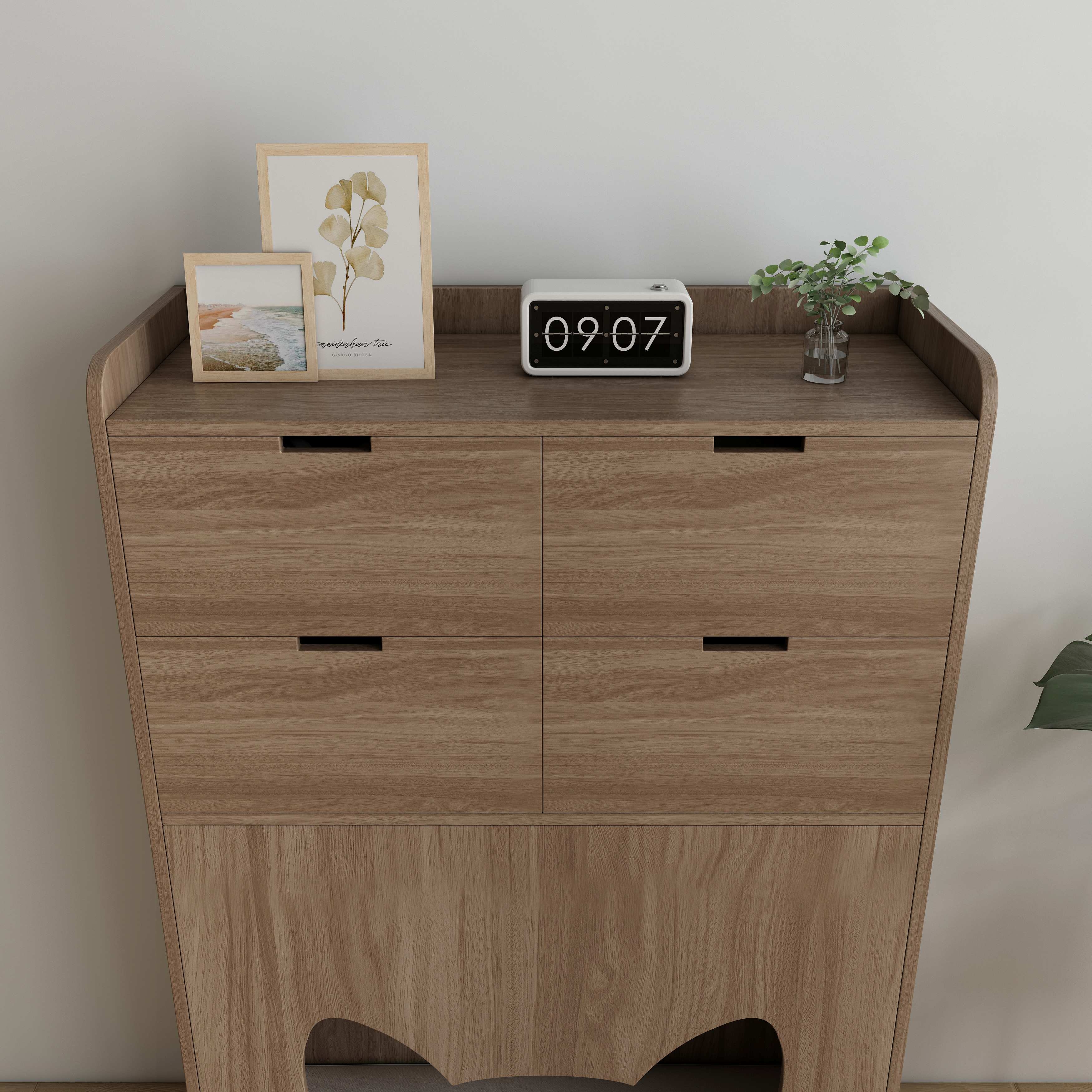 Wooden Cat‑Friendly Storage Chest with 4 Drawers & Built‑In Cat‑Ear Nook