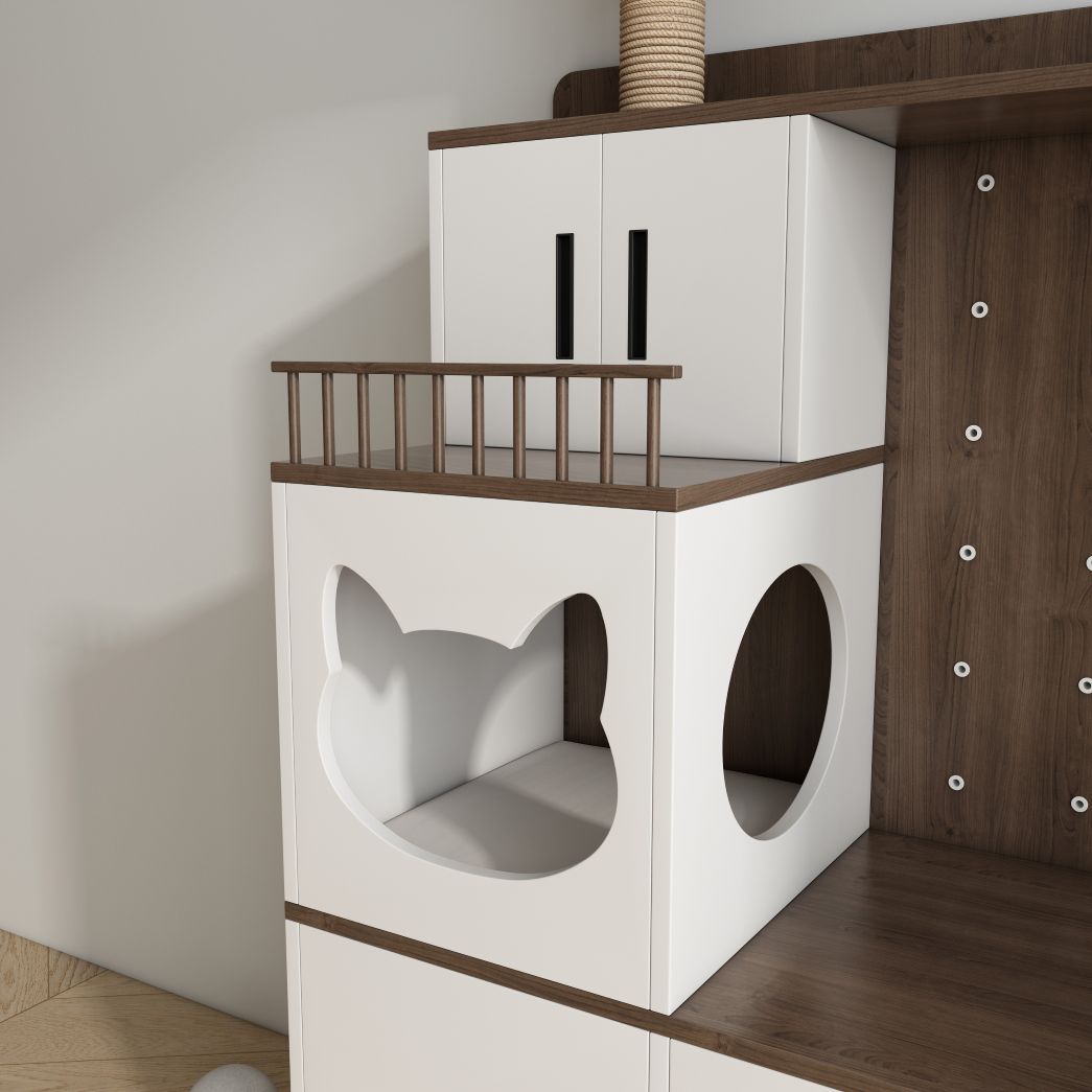 Multi-Level Cat Tree with Condos, Storage Drawers & Sisal Scratching Post