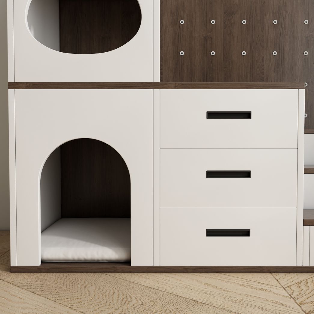 Multi-Level Cat Tree with Condos, Storage Drawers & Sisal Scratching Post