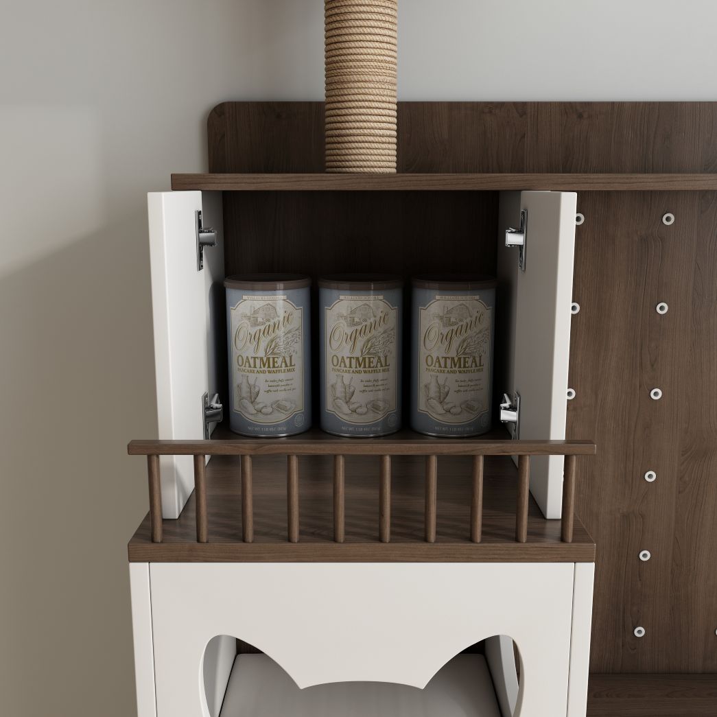 Multi-Level Cat Tree with Condos, Storage Drawers & Sisal Scratching Post