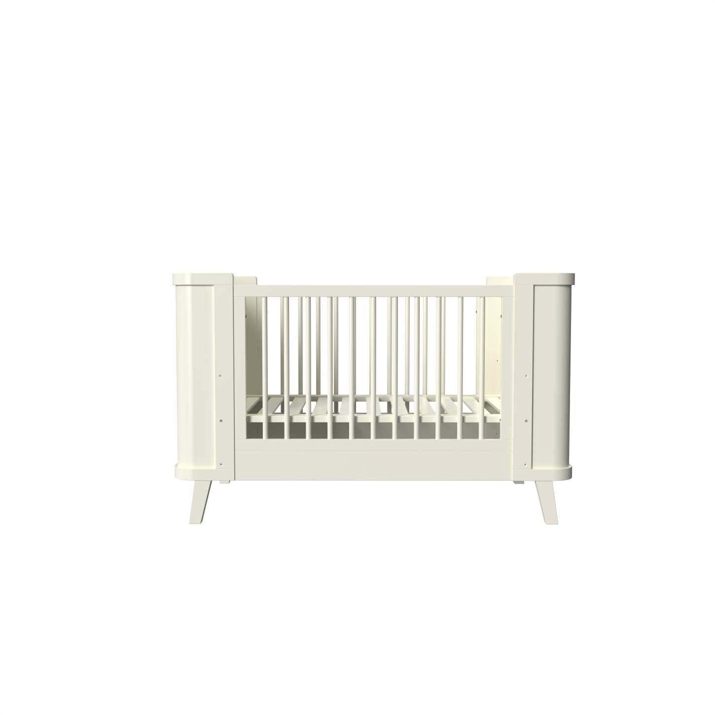 Cream White Vintage Wooden Baby Crib Convertible Safe Spindle Infant Cot