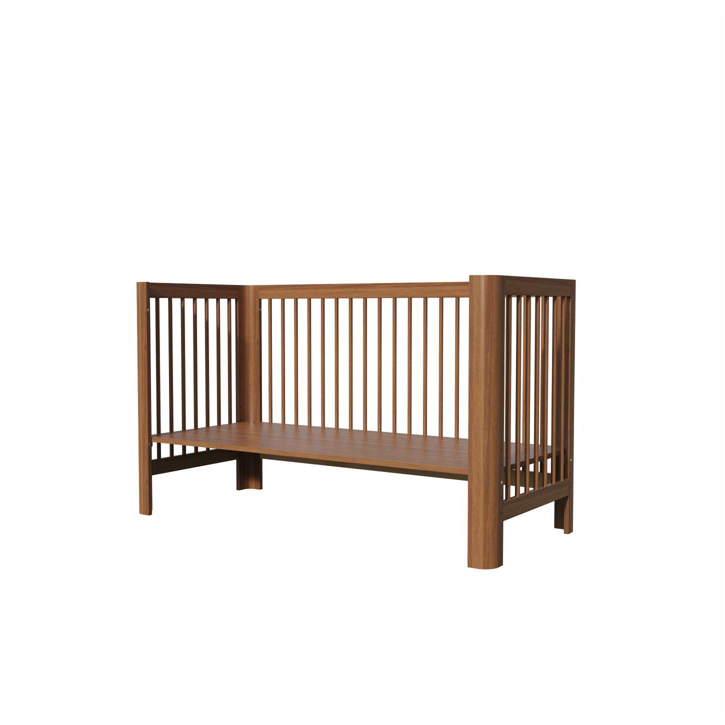 Dynamite Natural Wood Toddler Side Bed Attached Adult Bed Safety Spindle Cot