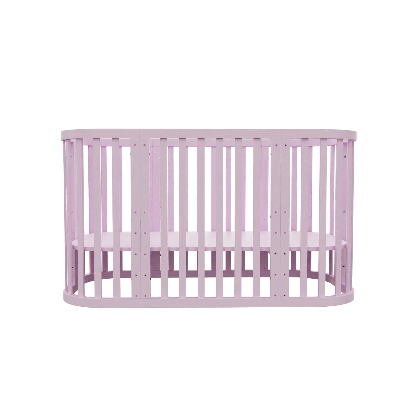 Dynamite Cream Rounded Rectangle Solid Wood Convertible Baby Crib Full Safety Spindle Cot